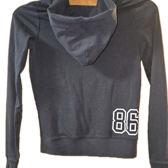 Victoria's Secret Black Hoodie with White and Pink Accents - Picture 2 of 5